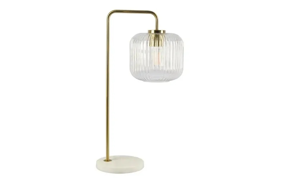Ashcroft Furniture Haven Clear Glass Table Lamp Gold Brush Metal And Marble Base Button Control