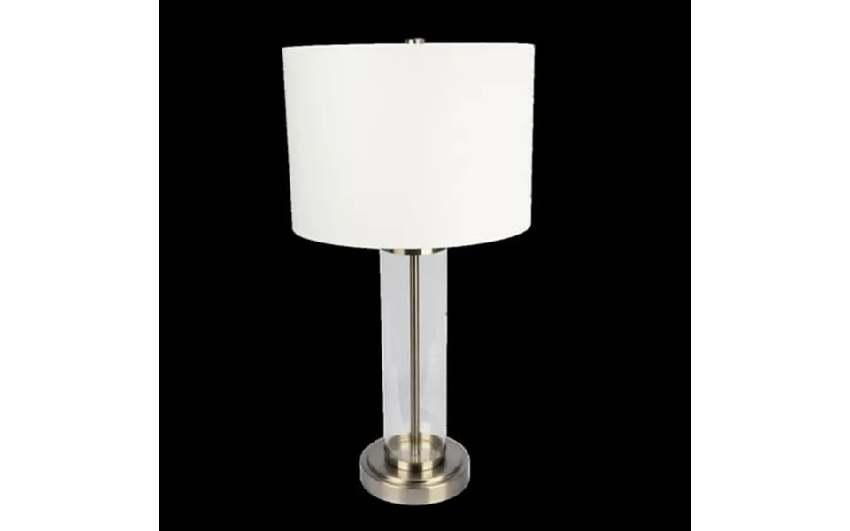 Ashcroft Furniture Luna Brushed Nickel Table Lamp With On Off Switch Clear Glass Body Metal Base