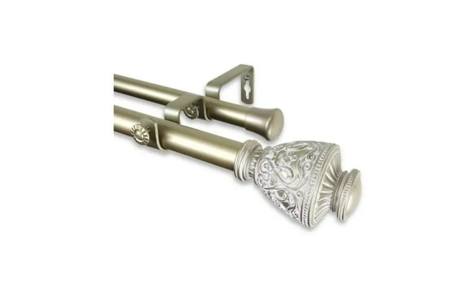 Asian Style Curtain Rod - 120-170 Inch Adjustable Rod Set