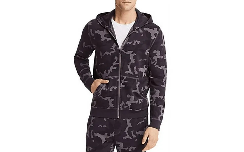 Atm Anthony Thomas Melillo Black Camo French Terry Zip Hoodie Us Small