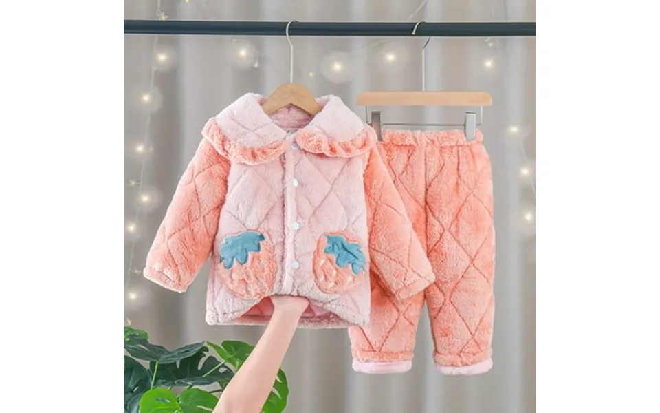 Atoguta Pajamas Outfits Set For Teen Girl Size 2t-13 2 Piece Fleece Sleepwear Button Pjs Sets Pink