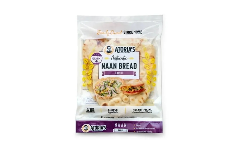 Atoria S Family Bakery Garlic Naan Flatbread 8-packs Of 2 Flatbread 16 Flatbread