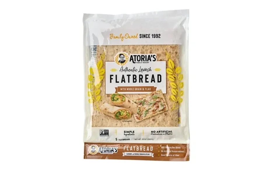 Atoria S Family Bakery Lavash With Whole Grain & Flax Flatbread 10-packs Of 5 Sheets 50 Sheets