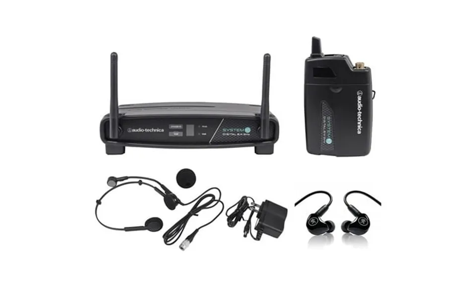 Audio Technica Atw-1101 H System 10 Wireless Headset Mic System Mackie Monitors