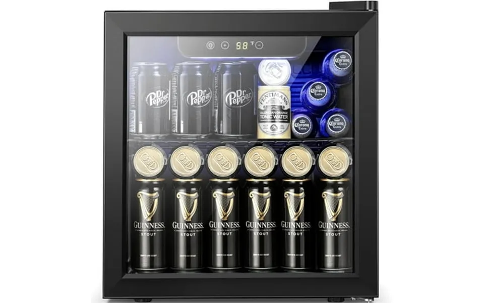 Auseo 1.3 Cu.ft Beverage Refrigerator Cooler 12 Bottles 55cans Mini Fridge With Glass Door & Adjustable Leveling Legs Ho