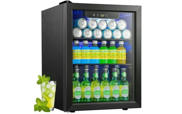 Auseo 1.7 Cu.ft 16 Bottle Beverage Refrigerator And Cooler 68 Cans Mini Fridge With Glass Door & Adjustable Removable Sh product image