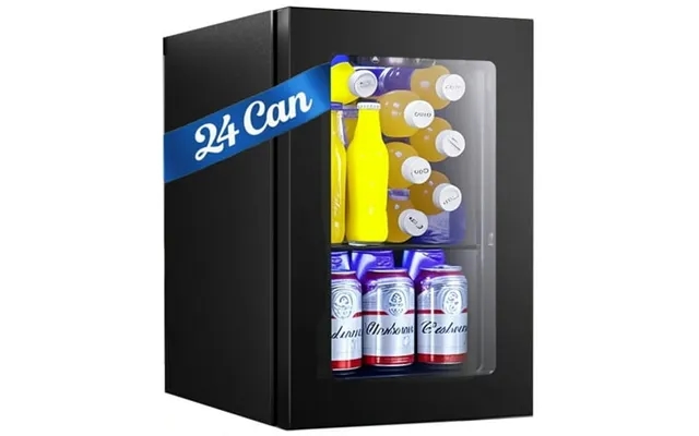 Auseo 6 Bottles And 24 Cans Mini Beverage Refrigerator Mini Fridge With Glass Door & Led Light Wine Fridge For Dorm Home product image