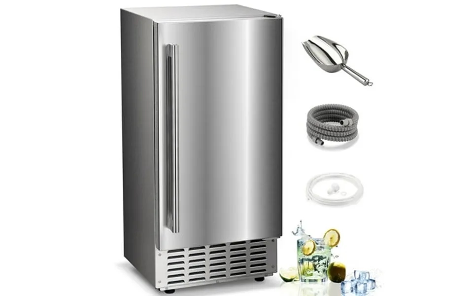 Auseo Commercial Ice Maker 66 Lbs 24 Hours Self-cleaning Suitable For Restaurants Bars Homes Stainless Steel Silver