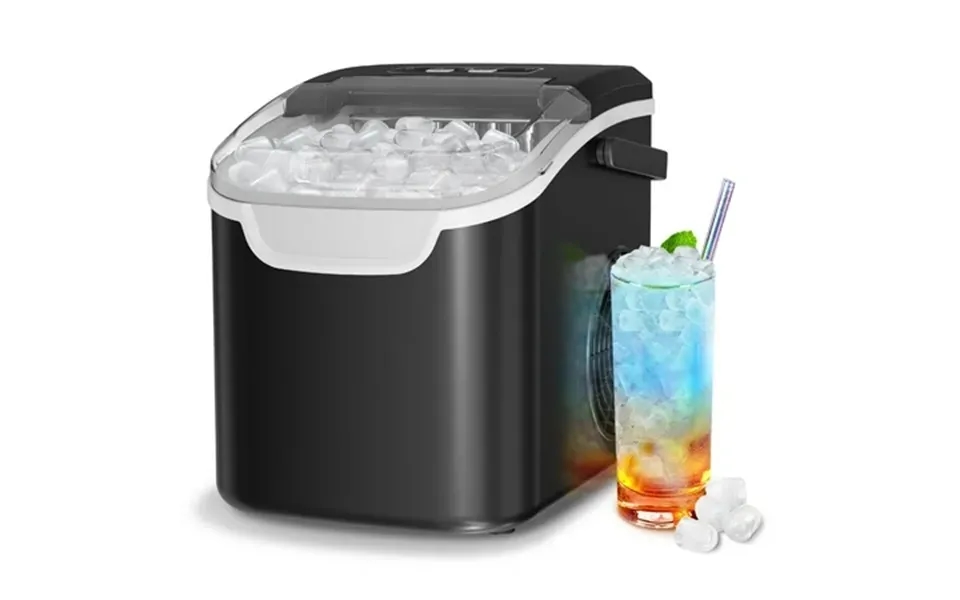 Auseo Portable Ice Maker Machine Ice Maker Countertop With Handle 26lbs 24h 2 Sizes Of Bullet Ice Cubes 8pcs 6-13mins Se