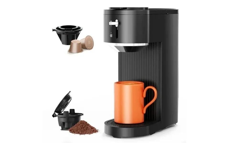 Auseo Single Serve Coffee Maker K Cup Compatible & Ground Coffee 6 To 14 Oz Brew Sizes One-press Fast Brewing Reusable F