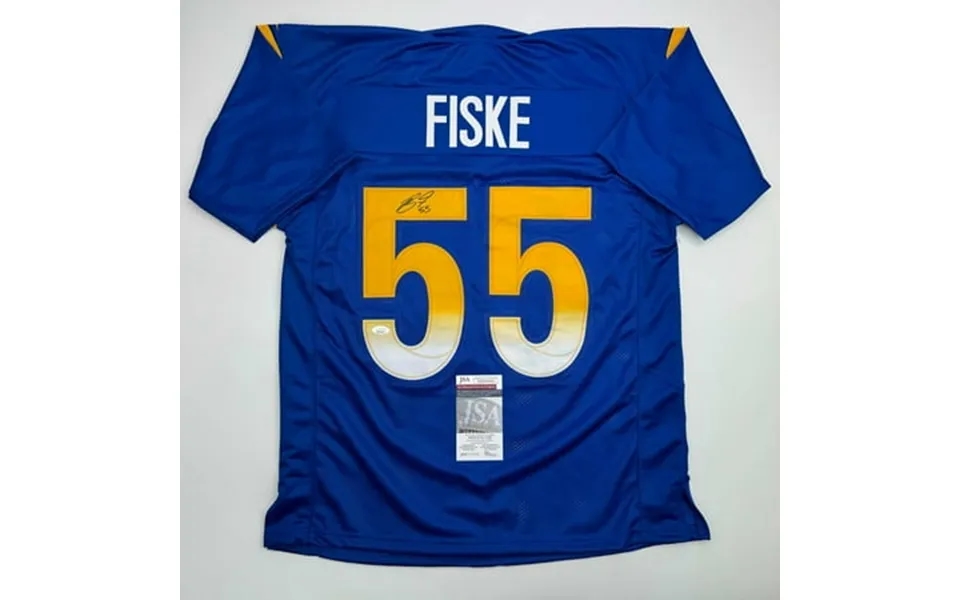 Autographed Signed Braden Fiske Los Angeles La Blue Football Jersey Jsa Coa