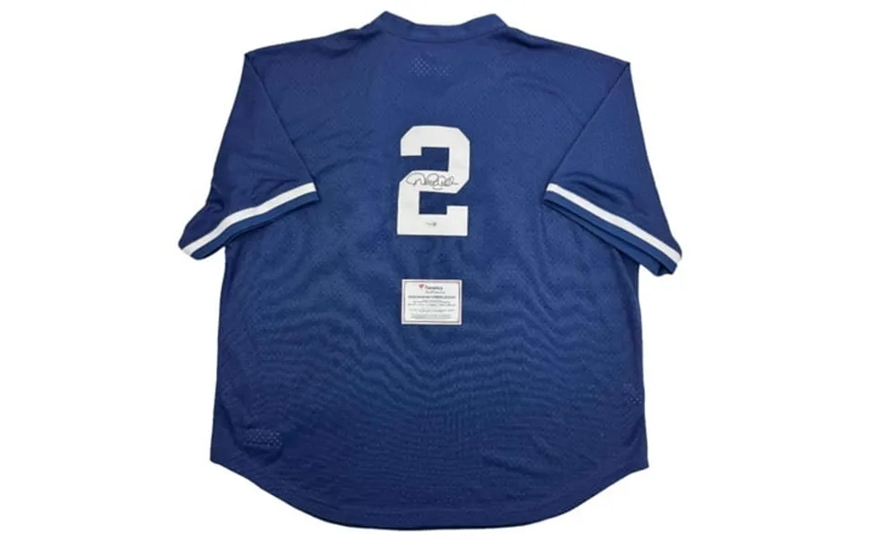 Autographed Signed Derek Jeter New York Yankees Blue Mitchell Ness Baseball Jersey Fanatics Coa