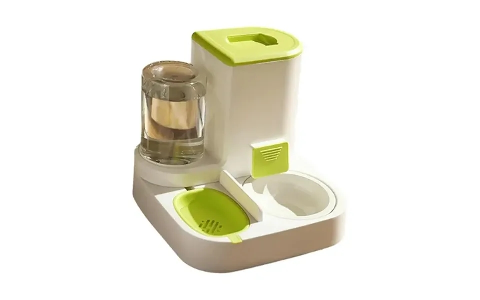 Automatic Cat Feeder Feeding Station Container Kitten Water Drinking Bowl Green