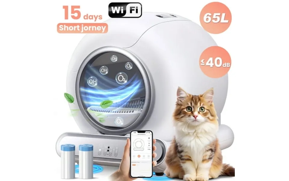 Automatic Cat Litter Box Self Cleaning Litter Box App Remote Control With Health Monitoring 65l 9l Large Capacity Sensor