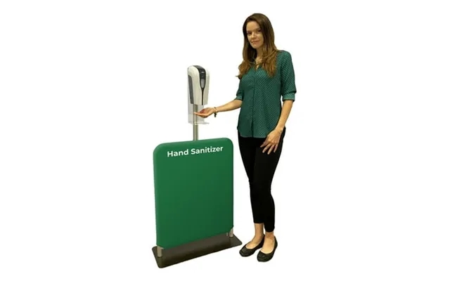 Automatic Sanitizer Dispenser Floor Stand Kit Double-sided Clean Your Hands Here Graphic Banner Touch-free Dispenser 24x product image
