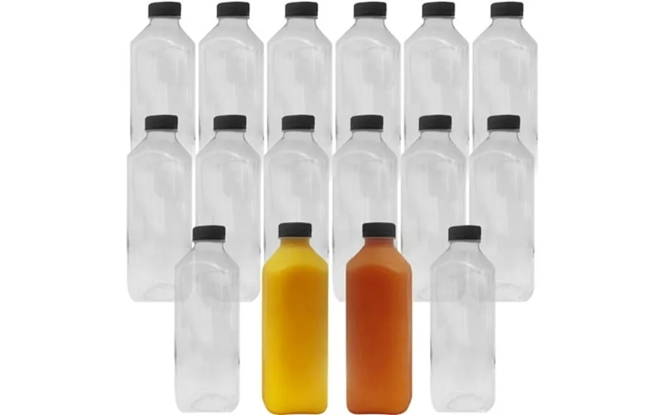 Avant Grub 33 Fl Oz Clear Reusable Empty Juice Bottles With Lids 16 Pack