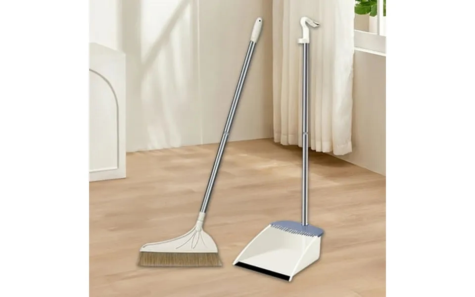 Avdolw Thickened Stainless Steel Pole Dustpan Set Non-stick Broom & Dustpan Combo With Hanging Hook Household Cleaning K