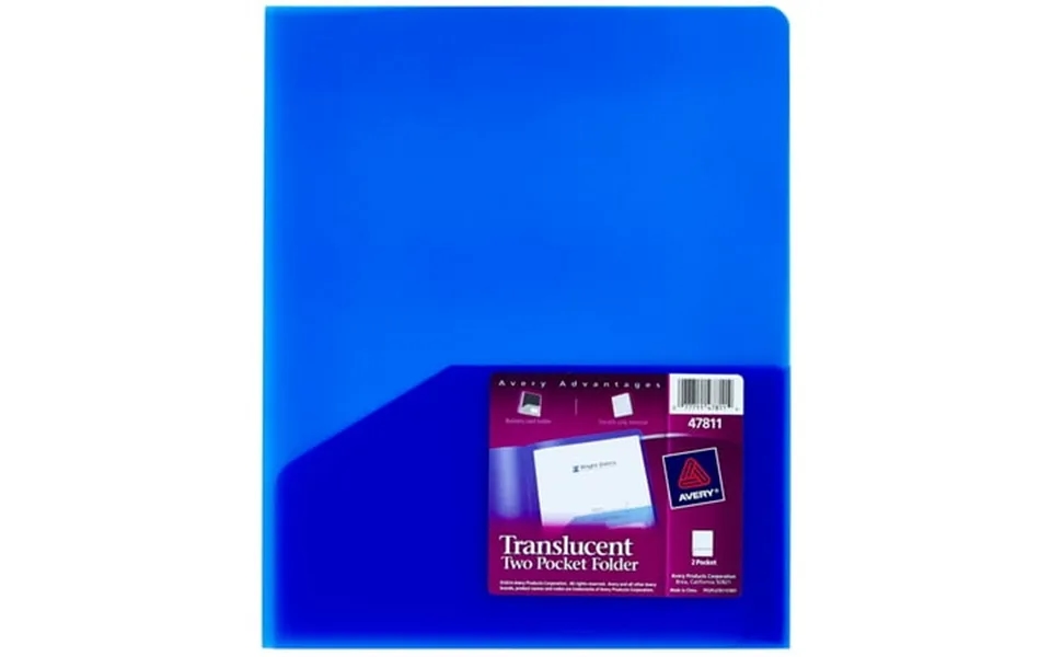 Avery Ave47811 Translucent Two-pocket Water-resistant Folder 24 Box Blue