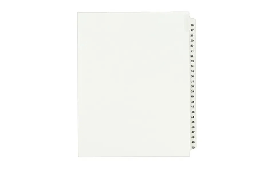 Avery Standard Collated Legal Dividers Avery Style Letter Size 26-50 Tab Set 01331