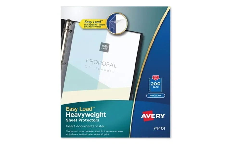 Avery Top-load Poly Sheet Protectors Heavyweight Letter Nonglare 200 Box 74401
