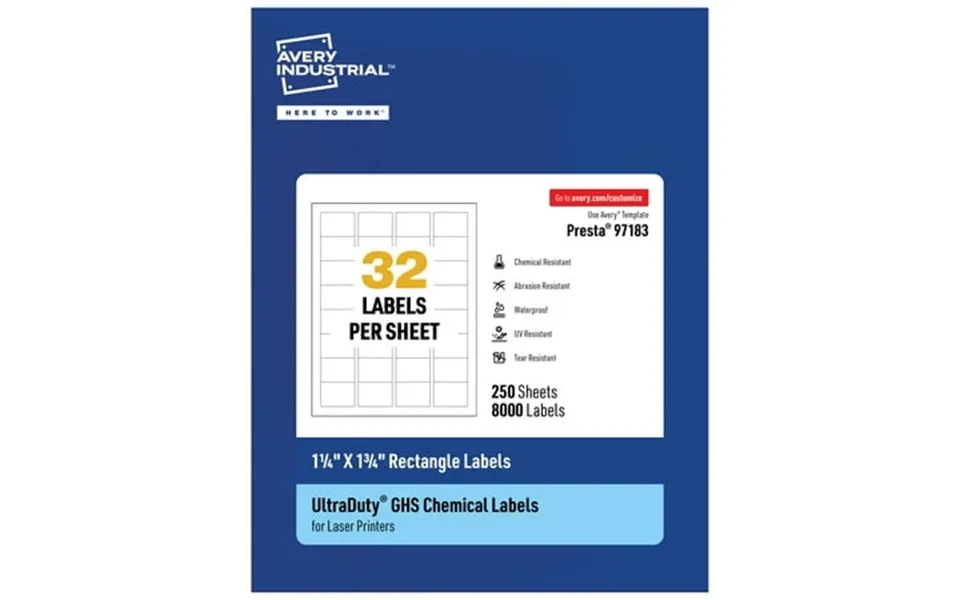 Avery Ultraduty Ghs Labels 1-1 4 X 1-3 4 8000 Ct Laser Printer