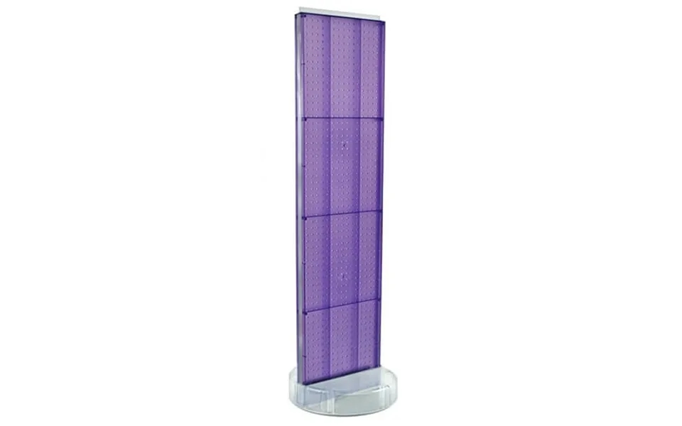 Azar Displays 700780-pur Purple Two-sided Pegboard Floor Display On A Revolving Round Studio Base Spinner Rack Stand