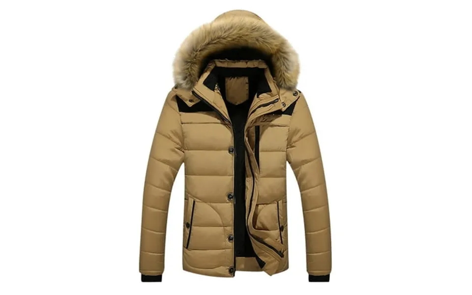 Azrian Men S Autumn Winter Padded Zipper Casual Hooded Fleece Jacket Men S Stand-up Collar Winter Casual Padded Cotton J