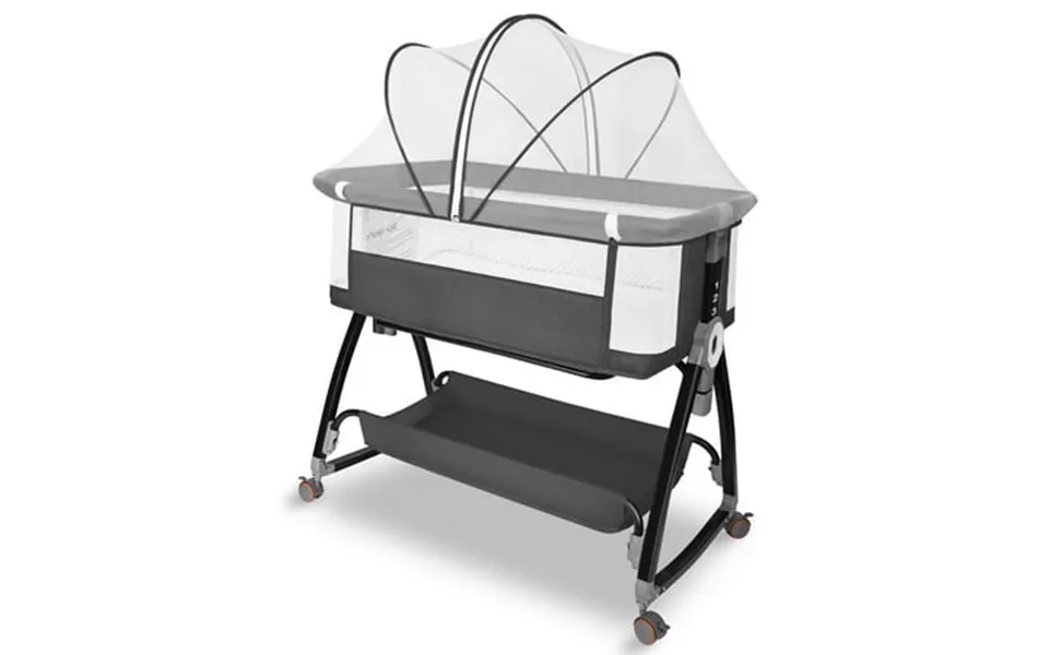 Baby Bassinet Hdj Bedside Sleeper Bassinet With Storage Basket For Infant Bedside Crib For 0-6 Months Dark Gray