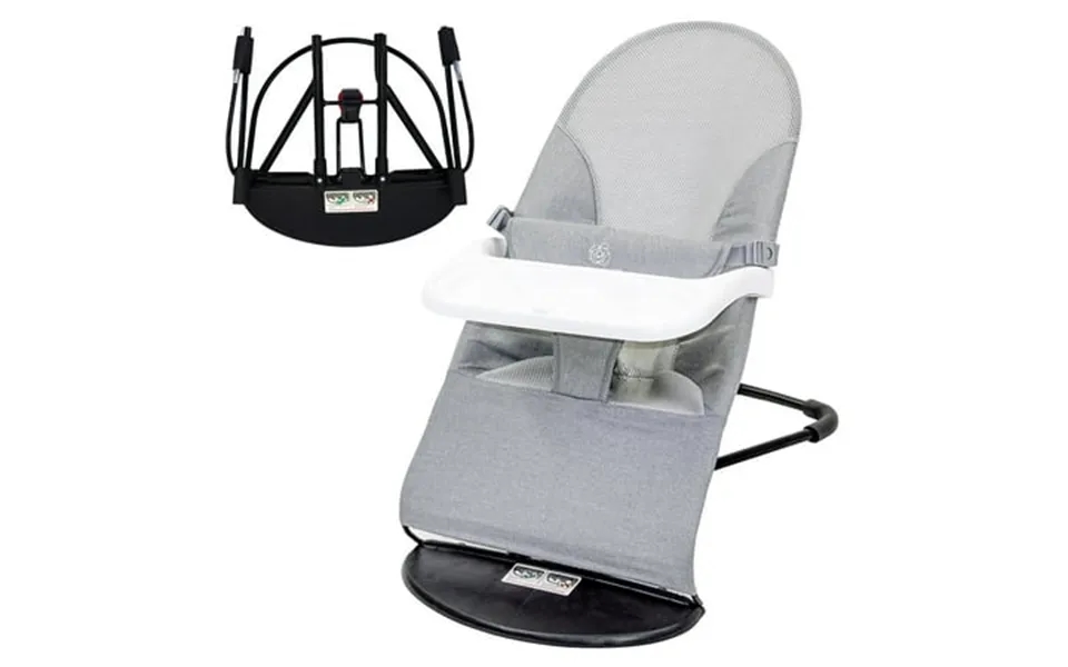 Baby Bouncer Portable Baby Bouncer Seat Infant Rocker Chair With 3 Recline Positions For Infants Light Grey