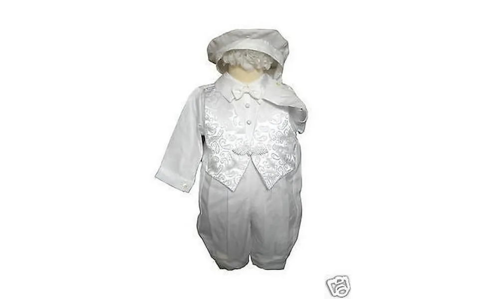 Baby Boy & Toddler Baptism Christening Romper Gown Suit Outfits White Size 0-30m