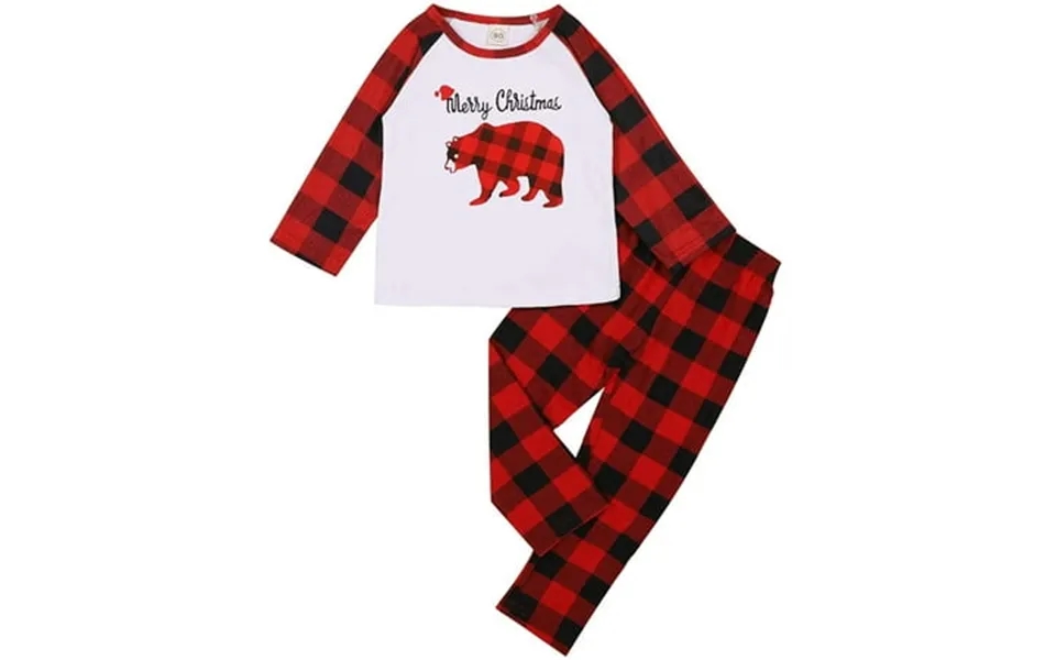 Baby Boys Girls Matching Christmas Clothes Red Plaid Top T-shirt And Pants Winter Outfits 7-8y