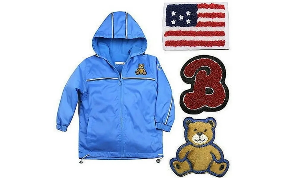 Baby Boys Toddler Jacket Coat Hooded Blue Teddy Bear Stars & Stripes Sz 1-6 Yrs