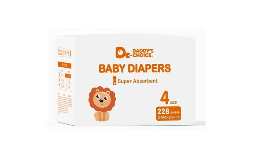 Baby Diapers Size 4 22-37 Lbs 228ct Daddy S Choice Super Absorbent Softer Touch Strong Absorption Diapers With Leak Proo