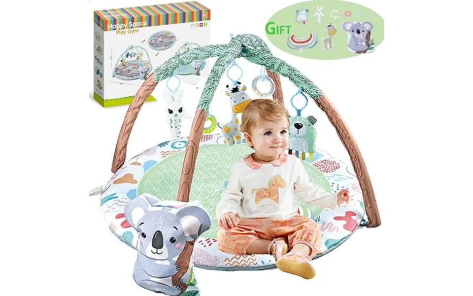 Baby Gym Play Mat With Pillow Hanging Toys And Balls Infant Baby Activity Gym Tummy Time Mat
