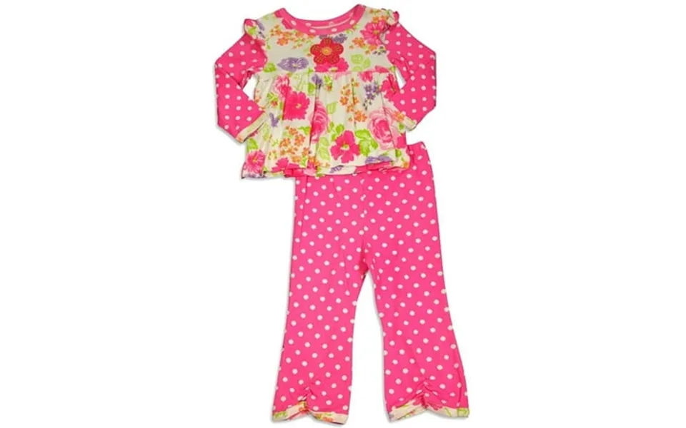 Baby Lulu - Baby Girls Long Sleeve Jill Pant Set 30343-3months Jill Set Pink Rose