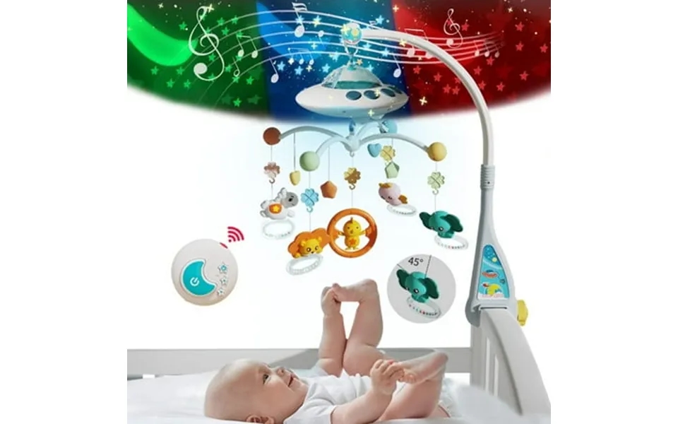 Baby Musical Crib Mobile With Night Lights Nursery Musical Mobile Toy For Bassinets Toys Hanging Rotating Animals Rattle