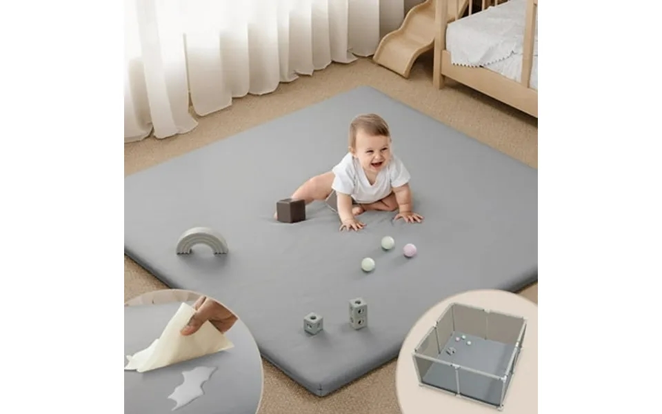 Baby Play Mat Caveen Vegan Leather Baby Floor Mat Playpen Mat Thicken Soft Crawling Mat For Infant Wipe-clean 50 X 50 Gr