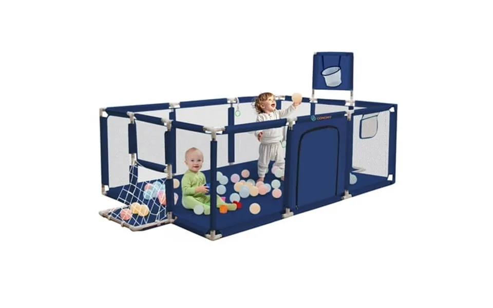 Baby Playpen 71x48inch Large Play Yard For Babies Toddlers Sturdy Safety Baby Play Area Center Twins Blue