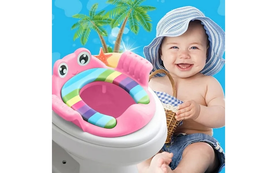 Baby Potty Training Toilet Seat With Soft Cushion Handles Double Antis-slip Design And Splashs Guard For Boys And Girls