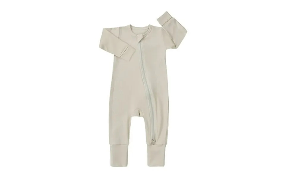 Baby Rompers Boy Ribbed Comfort Pajamas Zipper Long Sleeve Suitable Jumpsuit Baby Clothes Boy Beige 12 Months-18 Months