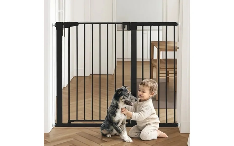 Baby Safety Gate Caveen Extra Tall 36 29.5-46 Wide Baby Gate Stairway And Hallway For Ages 6 To 36 Months Black