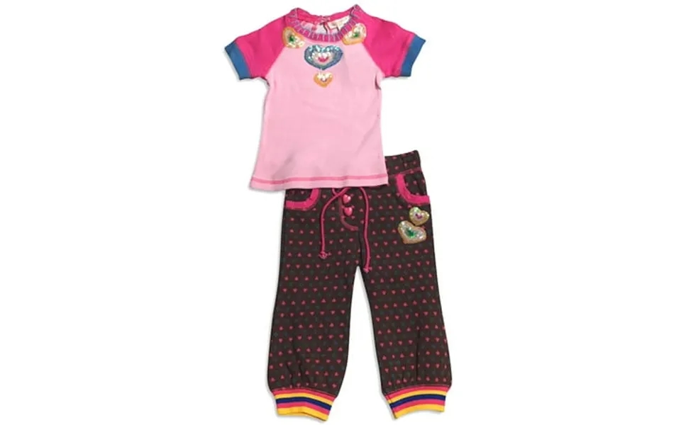 Baby Sara Short Sleeve Embellished Pant Set For Girls Chic And Comfy
