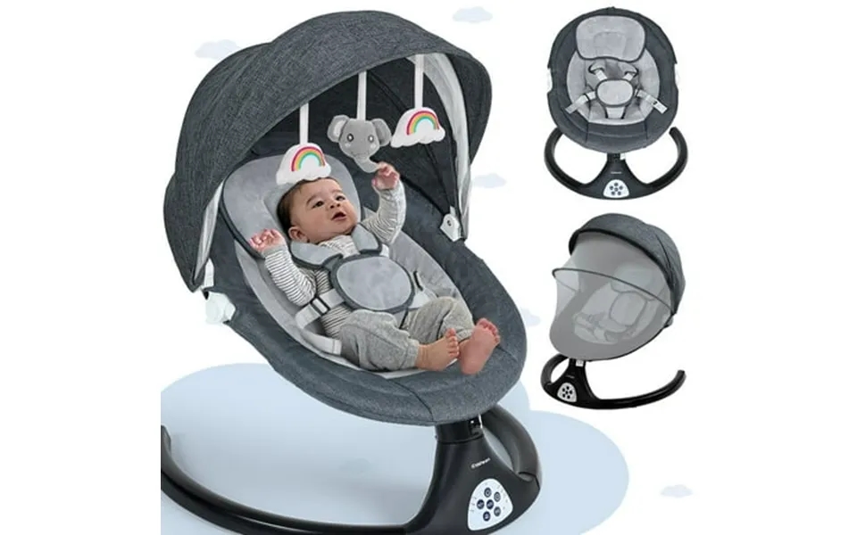 Baby Swing For Infants Caveen Electric Bluetooth Baby Rocker 5 Swing Speeds 3 Seat Positions Adapter & Battery Operated
