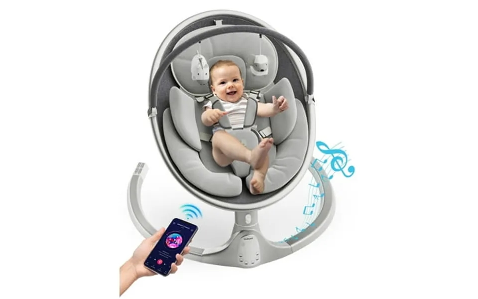 Baby Swing For Infants Portable Swing For Baby Boy Girl Remote Control Indoor Baby Rocker With 5 Sway Speeds 1 Seat Posi