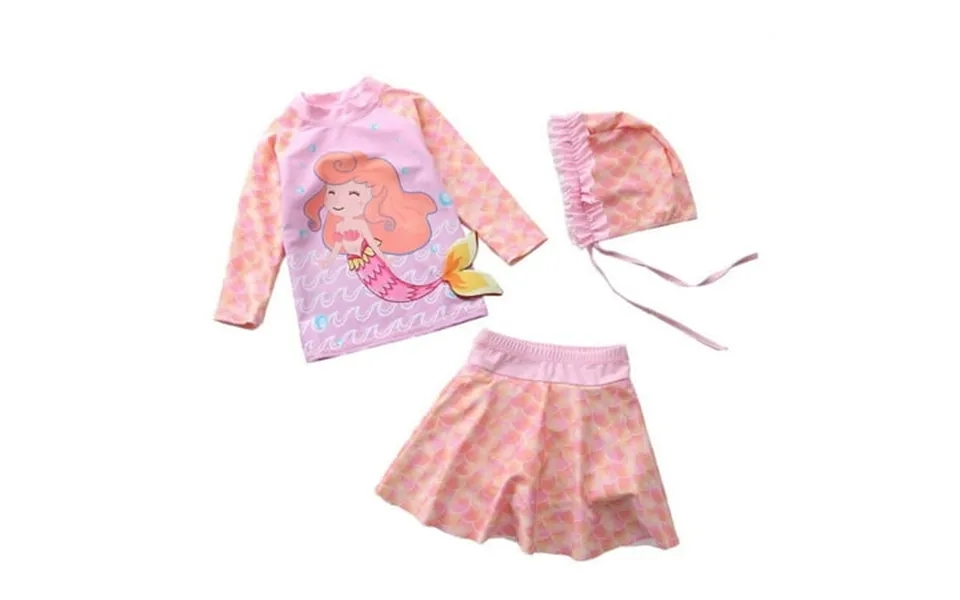 Baby Toddler Girls Mermaid Swimsuit Rashguard Set Long Sleeve Upf 50 Cm25-3 Size 3t
