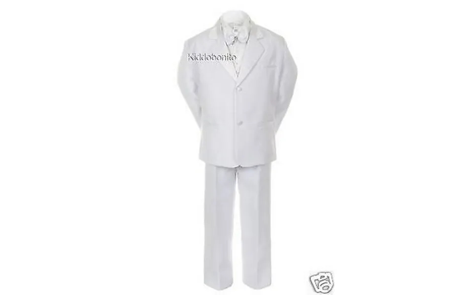 Baby Toddler Kid Teen 1st Communion Wedding Formal White Tuxedo Boy Suit Sz S-20