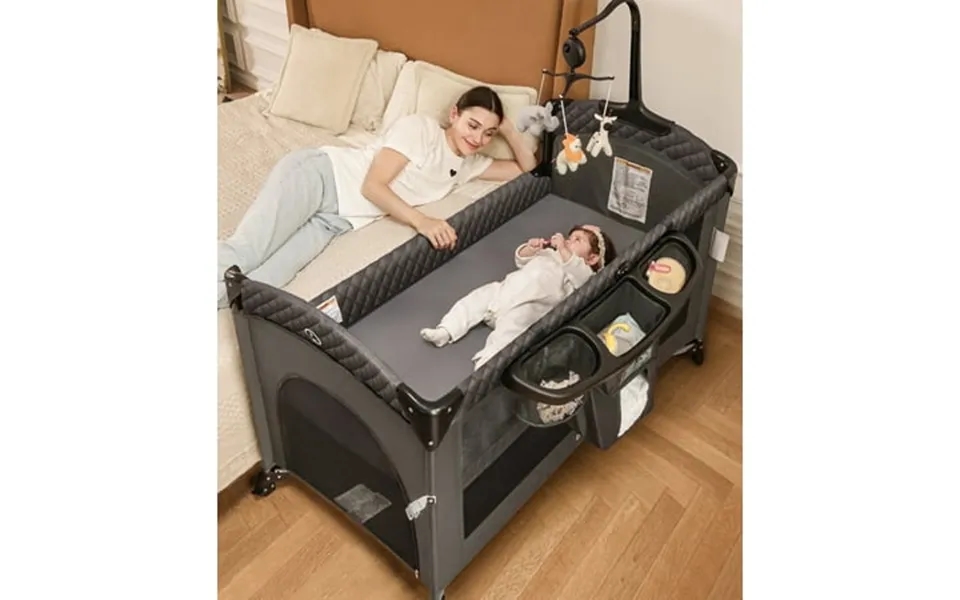 Babyeap 5 In 1 Baby Bassinet Baby Sleeping Bed Baby Changing Table Baby Playpen Standalone Baby Crib Baby Bedside Bassin