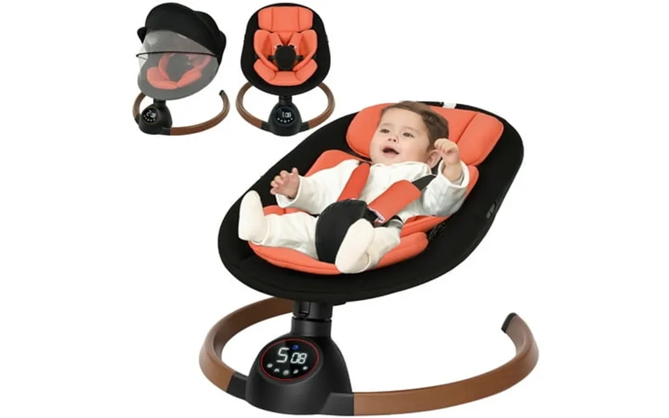 Babyeap Baby Swing For Infants Bluetooth Control 5-point Harness Newborn Swing 5 Sway Speed 10 Lullabies Black