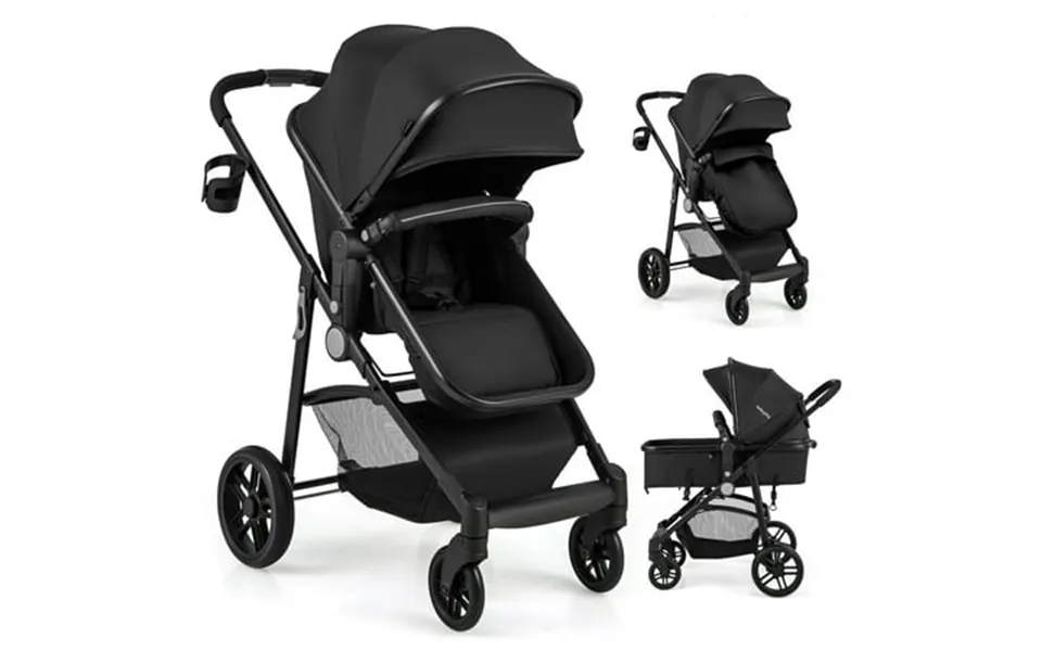 Babyjoy 2 In 1 Foldable Baby Stroller Kids Travel Newborn Infant Buggy Pushchair 22 Lbs Black