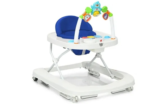 Babyjoy 2-in-1 Foldable Baby Walker With Adjustable Heights & Detachable Toy Tray Blue product image
